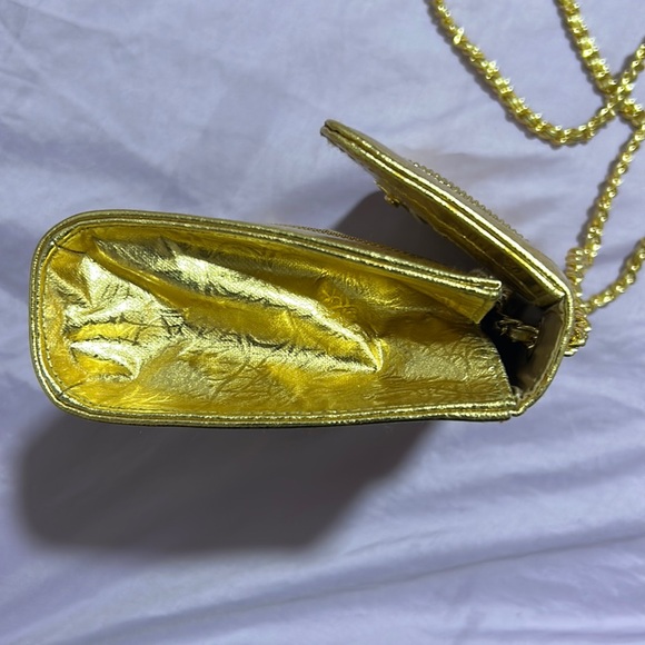 Vintage Whiting and Davis gold metal mesh bag clutch purse prom wedding formal - Picture 3 of 6